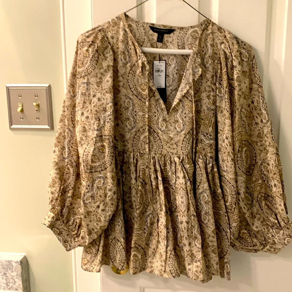 NWT Banana Republic Paisley print top - Picture 1 of 4